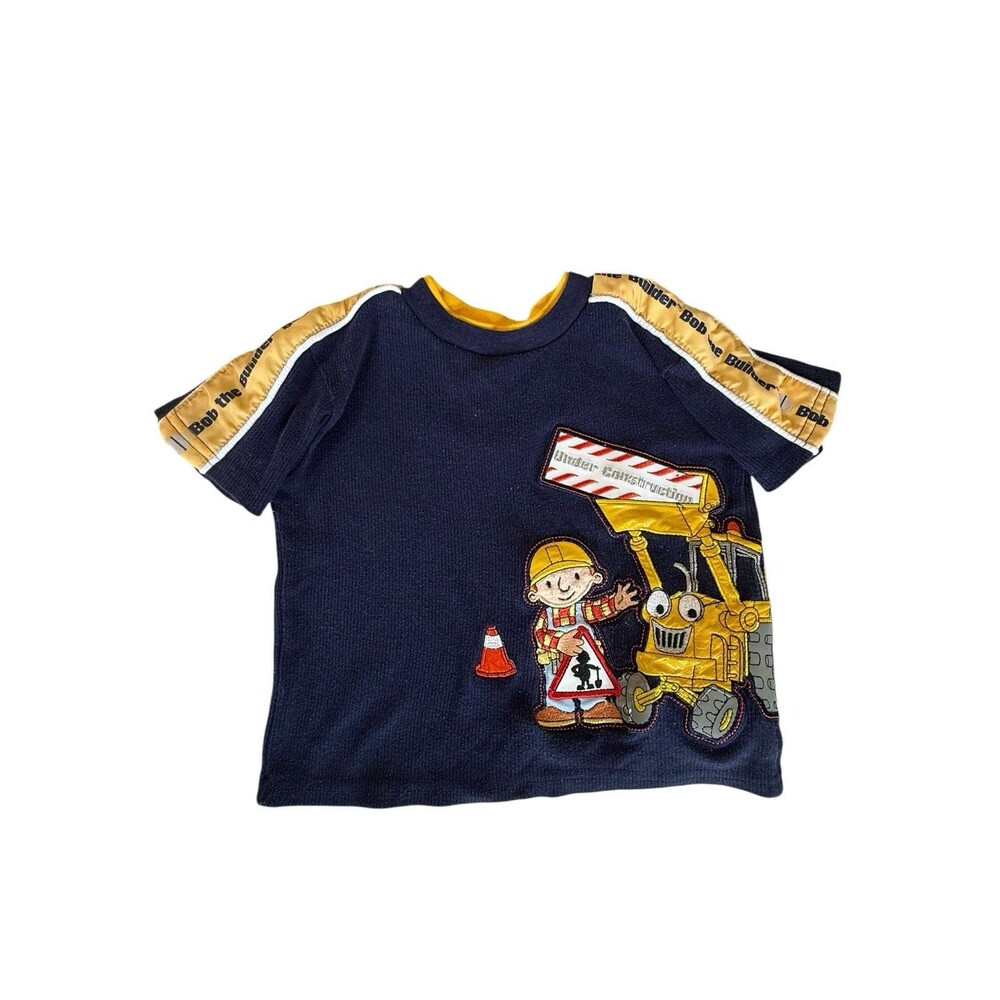 Vintage Y2K Bob The Builder Short Sleeve Toddler Shirt 2T Under Construction